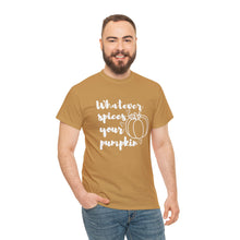 Load image into Gallery viewer, Whatever Spices Your Pumpkin Cotton Tee, Cute Fall Shirt, Ladie's Halloween Shirt, Fall Tee, Pumpkin T-Shirt, Orange Pumpkin T-Shirt, Tee