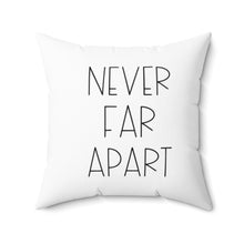 Load image into Gallery viewer, Personalized White Square Pillow - State and City Coordinates - Never Far Apart - Polyester Square Pillow - Best Friends Gift