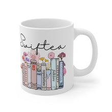 Load image into Gallery viewer, Swiftea Coffee Mug - Funny Cute Singer Taylor Album - Taylor Mug - 11 Ounce Pink Rim and Interior - Gift for Women and Girl Fans