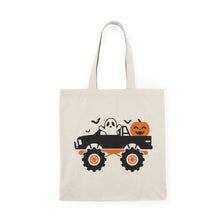 Load image into Gallery viewer, Halloween Tote Bag, Kids Candy Tote, Boy's Candy Bag, Monster Truck, Little Boys Halloween Bag, Monster Truck Halloween Bag