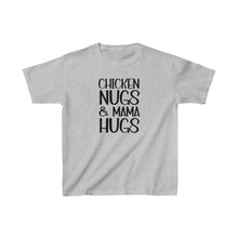 Load image into Gallery viewer, Kids Cotton Tee, Kids Funny Shirt, Chicken Shirt, Chicken Nuggets kids t-shirt, Chicken Nugs & Mama Hugs t-shirt, Gift for Kids