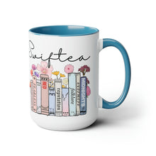 Load image into Gallery viewer, Swiftea Coffee Mug - Funny Cute Singer Taylor Album - Taylor Mug - 15 Ounce Pink Rim and Interior - Gift for Women and Girl Fans Merch