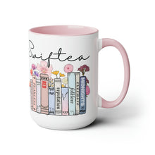 Load image into Gallery viewer, Swiftea Coffee Mug - Funny Cute Singer Taylor Album - Taylor Mug - 15 Ounce Pink Rim and Interior - Gift for Women and Girl Fans Merch