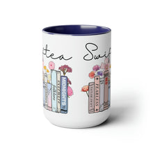 Load image into Gallery viewer, Swiftea Coffee Mug - Funny Cute Singer Taylor Album - Taylor Mug - 15 Ounce Pink Rim and Interior - Gift for Women and Girl Fans Merch