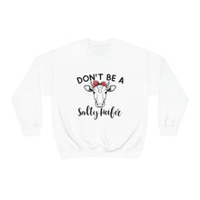Load image into Gallery viewer, Salty Heifer Crewneck Sweatshirt, Cow Sweater, Funny Cow Sweatshirt