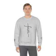 Load image into Gallery viewer, Faith Sweatshirt, Faith Gift, Christian Sweatshirt, Faith Cross Sweatshirt, Christian Gift, Vertical Faith Sweatshirt, Gift for Mom