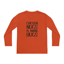 Load image into Gallery viewer, Youth Long Sleeve Tee, Chicken Nugs & Mama Hugs, Cute Kids Shirt, Gift for Kids, Funny Kids Shirt, Chicken Nuggets Shirt