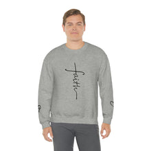 Load image into Gallery viewer, Faith Sweatshirt, Faith Gift, Christian Sweatshirt, Faith Cross Sweatshirt, Christian Gift, Vertical Faith Sweatshirt, Gift for Mom