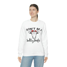 Load image into Gallery viewer, Salty Heifer Crewneck Sweatshirt, Cow Sweater, Funny Cow Sweatshirt