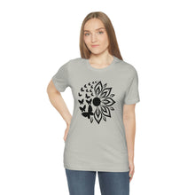 Load image into Gallery viewer, Sunflower Short Sleeve Tee, Butterfly Sunflower tshirt, Garden Shirt, Abstract Floral Shirt, Floral, Garden Tee, Sunflower Shirt, Sunflower tee