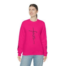 Load image into Gallery viewer, Faith Sweatshirt, Faith Gift, Christian Sweatshirt, Faith Cross Sweatshirt, Christian Gift, Vertical Faith Sweatshirt, Gift for Mom