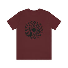 Load image into Gallery viewer, Sunflower Short Sleeve Tee, Butterfly Sunflower tshirt, Garden Shirt, Abstract Floral Shirt, Floral, Garden Tee, Sunflower Shirt, Sunflower tee