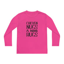 Load image into Gallery viewer, Youth Long Sleeve Tee, Chicken Nugs & Mama Hugs, Cute Kids Shirt, Gift for Kids, Funny Kids Shirt, Chicken Nuggets Shirt