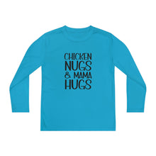 Load image into Gallery viewer, Youth Long Sleeve Tee, Chicken Nugs & Mama Hugs, Cute Kids Shirt, Gift for Kids, Funny Kids Shirt, Chicken Nuggets Shirt