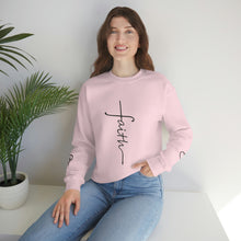 Load image into Gallery viewer, Faith Sweatshirt, Faith Gift, Christian Sweatshirt, Faith Cross Sweatshirt, Christian Gift, Vertical Faith Sweatshirt, Gift for Mom
