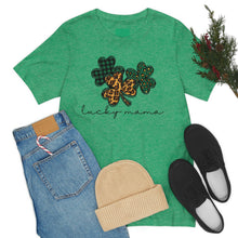 Load image into Gallery viewer, Lucky Mama Short Sleeve Tee, St Patricks Day Mama Tshirt, St. Patty's Day Shirt, St. Paddys Day Shirt, Lucky Mama St Patricks Day Shirt