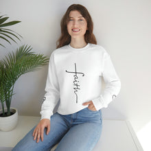 Load image into Gallery viewer, Faith Sweatshirt, Faith Gift, Christian Sweatshirt, Faith Cross Sweatshirt, Christian Gift, Vertical Faith Sweatshirt, Gift for Mom