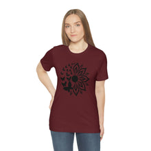 Load image into Gallery viewer, Sunflower Short Sleeve Tee, Butterfly Sunflower tshirt, Garden Shirt, Abstract Floral Shirt, Floral, Garden Tee, Sunflower Shirt, Sunflower tee