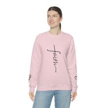 Load image into Gallery viewer, Faith Sweatshirt, Faith Gift, Christian Sweatshirt, Faith Cross Sweatshirt, Christian Gift, Vertical Faith Sweatshirt, Gift for Mom