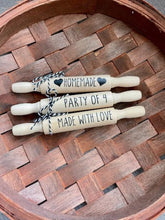 Load image into Gallery viewer, 7'' Mini Farmhouse Rolling Pins | Farmhouse Tier Tray Decor | Tier Tray Decor | Mini Rolling Pins Tier Tray