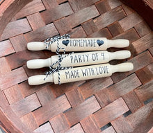 Load image into Gallery viewer, 7'' Mini Farmhouse Rolling Pins | Farmhouse Tier Tray Decor | Tier Tray Decor | Mini Rolling Pins Tier Tray