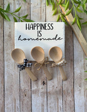 Load image into Gallery viewer, Mini Wood Signs for Kitchen Decor, Kitchen Painted Wood Block, Farmhouse Kitchen Mini Blocks, Happiness is Handmade Decor, Kitchen Tier Tray