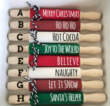 Load image into Gallery viewer, 7” Christmas Farmhouse Tier Tray Decor, Mini Rolling Pins
