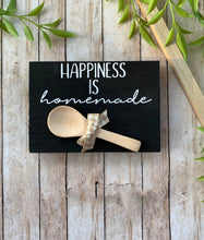 Load image into Gallery viewer, Mini Wood Signs for Kitchen Decor, Kitchen Painted Wood Block, Farmhouse Kitchen Mini Blocks, Happiness is Handmade Decor, Kitchen Tier Tray
