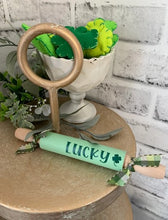Load image into Gallery viewer, 7'' St. Patricks Day Tiered Tray Mini Rolling Pin, Tiered Tray Decor, Home Decor, St. Paddys Day Tiered Tray Decor, Rolling pin for tiered tray