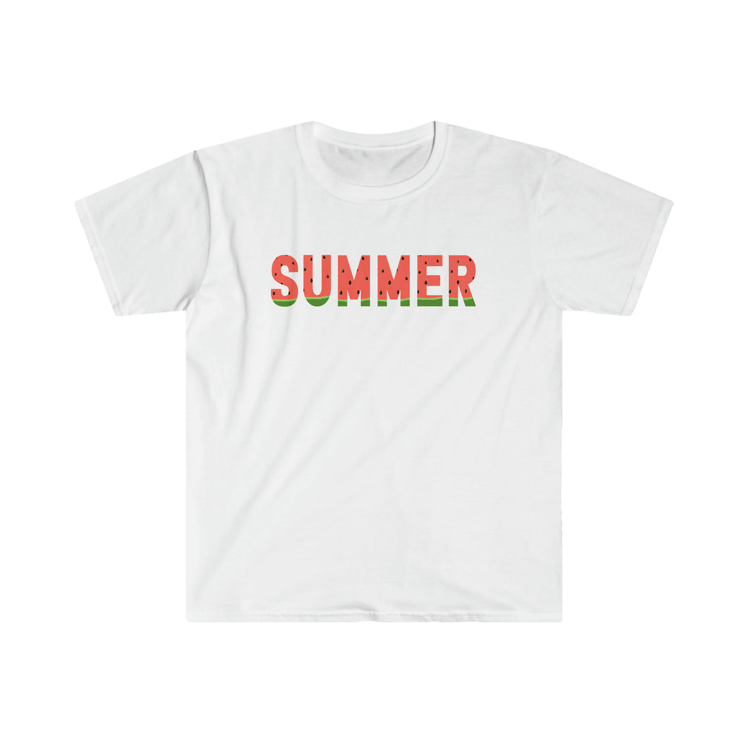Watermelon Summer Softstyle T-Shirt, Sweet Watermelon Summer T-Shirt, Bright Pink and Green Watermelon T-Shirt, Summer Tee, Sweet Summer Tee