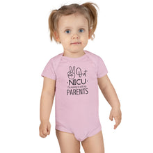 Load image into Gallery viewer, Baby Short Sleeve Onesie®, Peace Out NICU I&#39;m Moving in with my parents

