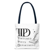 Load image into Gallery viewer, Tote Bag, Ttpd tote bag, Tutored Poets Department Tote Bag, Swifties bag, Swifties Fan Gift, Gift for Fans, Gift for Book Lovers, Ttpd Merch
