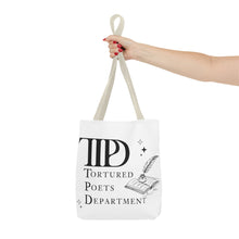 Load image into Gallery viewer, Tote Bag, Ttpd tote bag, Tutored Poets Department Tote Bag, Swifties bag, Swifties Fan Gift, Gift for Fans, Gift for Book Lovers, Ttpd Merch
