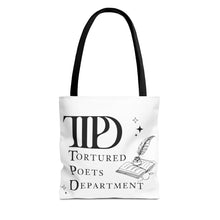 Load image into Gallery viewer, Tote Bag, Ttpd tote bag, Tutored Poets Department Tote Bag, Swifties bag, Swifties Fan Gift, Gift for Fans, Gift for Book Lovers, Ttpd Merch
