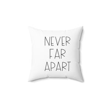 Load image into Gallery viewer, Personalized White Square Pillow - State and City Coordinates - Never Far Apart - Polyester Square Pillow - Best Friends Gift
