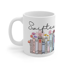Load image into Gallery viewer, Swiftea Coffee Mug - Funny Cute Singer Taylor Album - Taylor Mug - 11 Ounce Pink Rim and Interior - Gift for Women and Girl Fans
