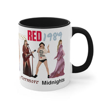 Load image into Gallery viewer, Taylor Coffee Mug - Eras Outfits, Singer Taylor Album - Taylor Mug - 11 Ounce Pink Rim and Interior - Gift for Women and Girl Fans Merch
