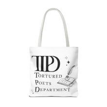 Load image into Gallery viewer, Tote Bag, Ttpd tote bag, Tutored Poets Department Tote Bag, Swifties bag, Swifties Fan Gift, Gift for Fans, Gift for Book Lovers, Ttpd Merch
