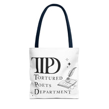 Load image into Gallery viewer, Tote Bag, Ttpd tote bag, Tutored Poets Department Tote Bag, Swifties bag, Swifties Fan Gift, Gift for Fans, Gift for Book Lovers, Ttpd Merch
