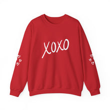 Load image into Gallery viewer, Valentine&#39;s Sweatshirt - Love Heart Sweatshirt - Heart Arm Patches - Cute Valentine&#39;s Sweater - Teacher Valentine&#39;s Shirt - Mom Valentine&#39;s
