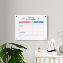 Load image into Gallery viewer, Personalized Acrylic Schedule, Custom Chore Chart for Girls, Acrylic Wall Chore Chart, Personalized Chart, Custom Chore Chart, Dry Erase
