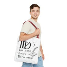 Load image into Gallery viewer, Tote Bag, Ttpd tote bag, Tutored Poets Department Tote Bag, Swifties bag, Swifties Fan Gift, Gift for Fans, Gift for Book Lovers, Ttpd Merch
