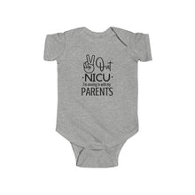 Load image into Gallery viewer, Infant Fine Jersey Bodysuit, Peace Out Nicu I&#39;m Moving in With my Parents, NICU Parents, NICU Baby, NICU Graduate
