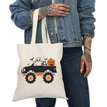 Load image into Gallery viewer, Halloween Tote Bag, Kids Candy Tote, Boy&#39;s Candy Bag, Monster Truck, Little Boys Halloween Bag, Monster Truck Halloween Bag
