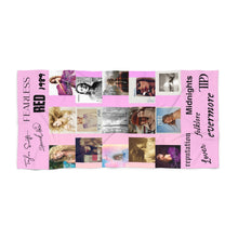 Load image into Gallery viewer, Taylor Album Inspired Beach Towel | ALL Taylor Albums | TTPD | Eras Tour | Tortured Poets Department | Swiftie Gift | Taylor&#39;s Version
