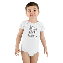 Load image into Gallery viewer, Baby Short Sleeve Onesie®, Peace Out NICU I&#39;m Moving in with my parents
