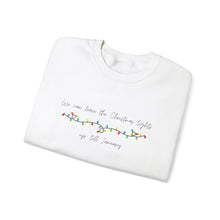 Load image into Gallery viewer, Christmas Music Lyric Sweatshirt, We leave the Christmas Lights up until January Lyrics, Taylor Fan Lyrics, Swiftie Fan Gift, Christmas gift for Swiftie
