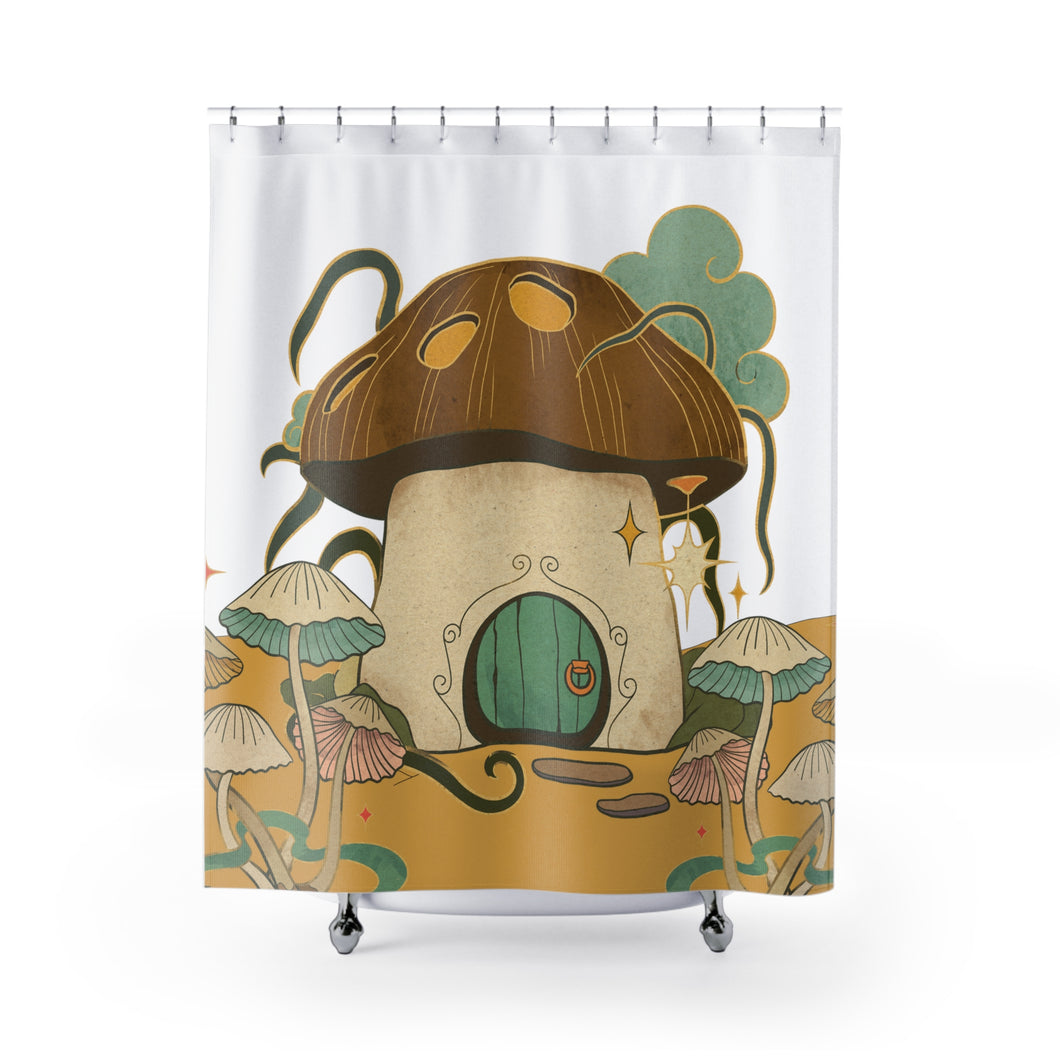 Cottagecore Mushroom Shower Curtain | Vintage-Inspired Design | Fast-Drying Shower Curtain | Mushroom Lover | Mushrooms Vintage