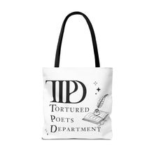 Load image into Gallery viewer, Tote Bag, Ttpd tote bag, Tutored Poets Department Tote Bag, Swifties bag, Swifties Fan Gift, Gift for Fans, Gift for Book Lovers, Ttpd Merch
