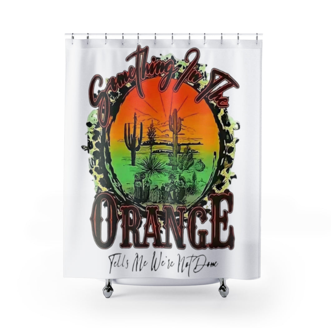 Something in the Orange Shower Curtains, Country Music, | Something In the Orange | Western Design | Zach Bryan Inspired Shower Curtain